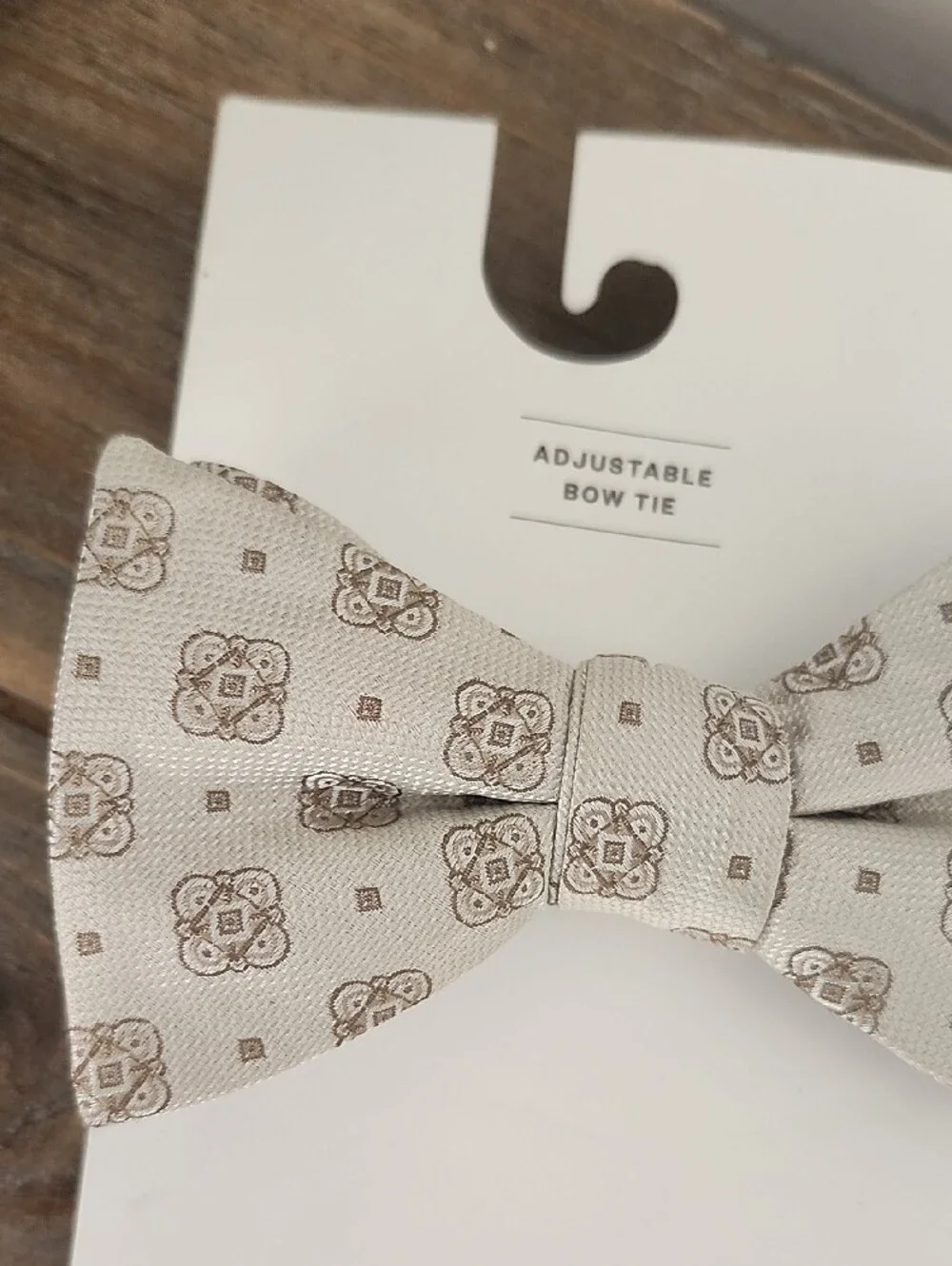 Goodfellow & Co Light Beige Patterned Bow Tie